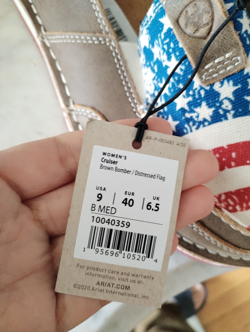 Women’s American flag Ariat Cruisers 9B - Picture 9 of 9